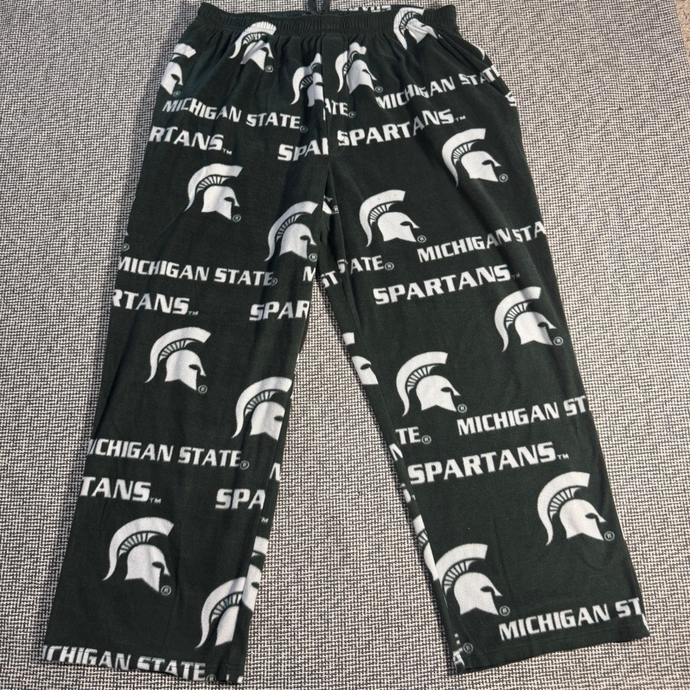 Sideline Apparel Michigan State Spartans Mens XXL Fleece Lounge PJ Pants Green